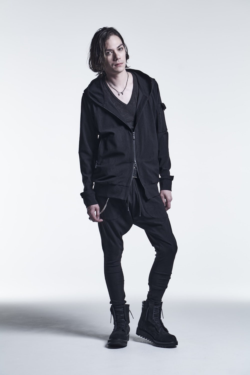 Hoodie Black/Black Print