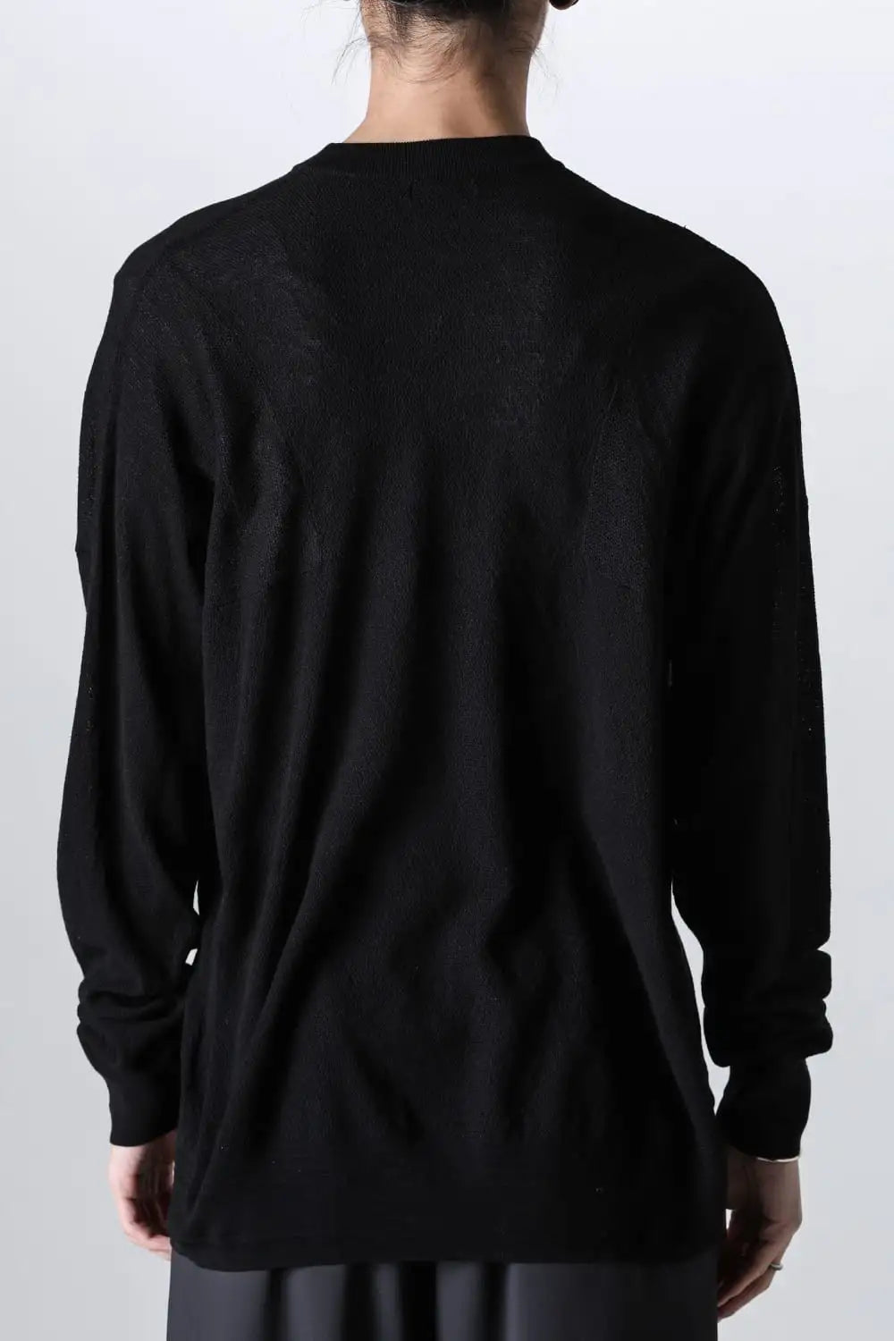 プルオーバーニット コットンリネンシルク Black