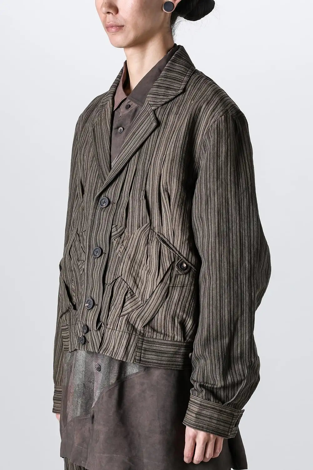 Cropped Winkle Pleats Jacket