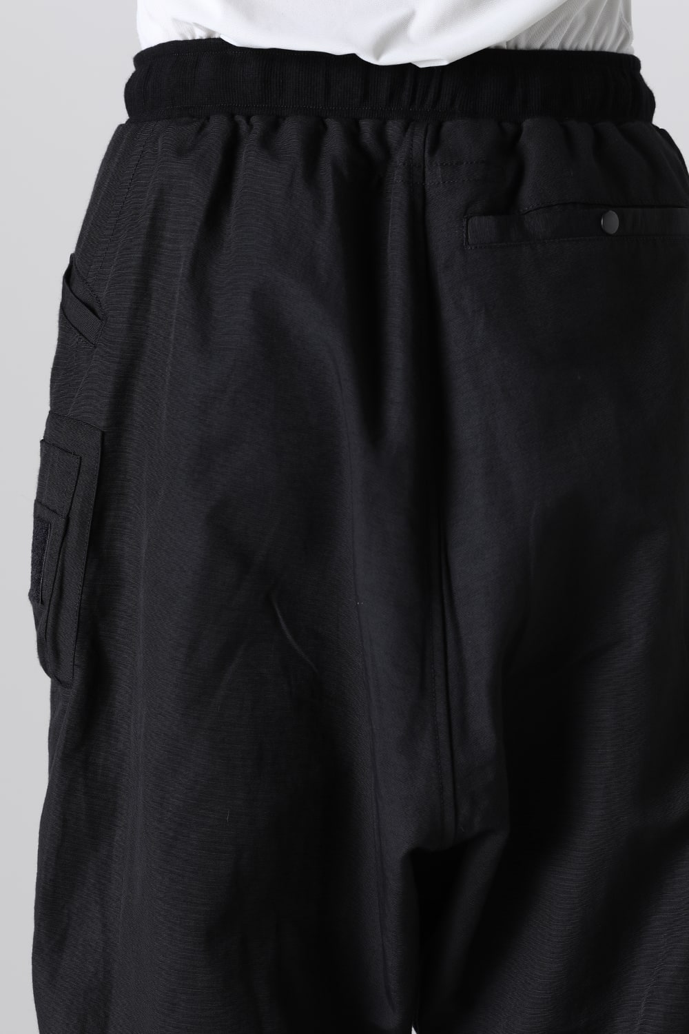 Nylon/Cotton Grosgrain Sarrouel Pants Black