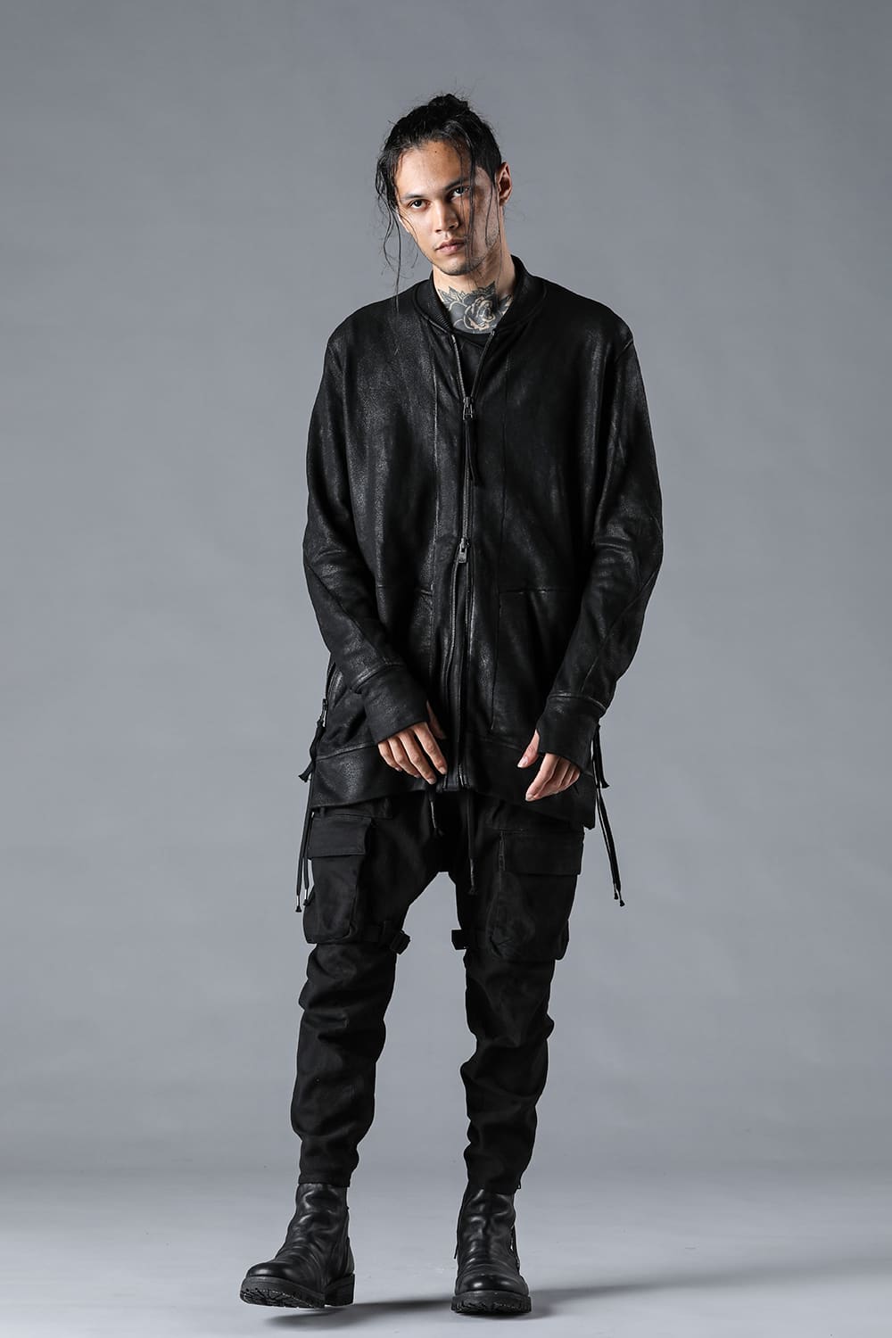 Untwisted Fleece-Line Coated Bomber Jacket