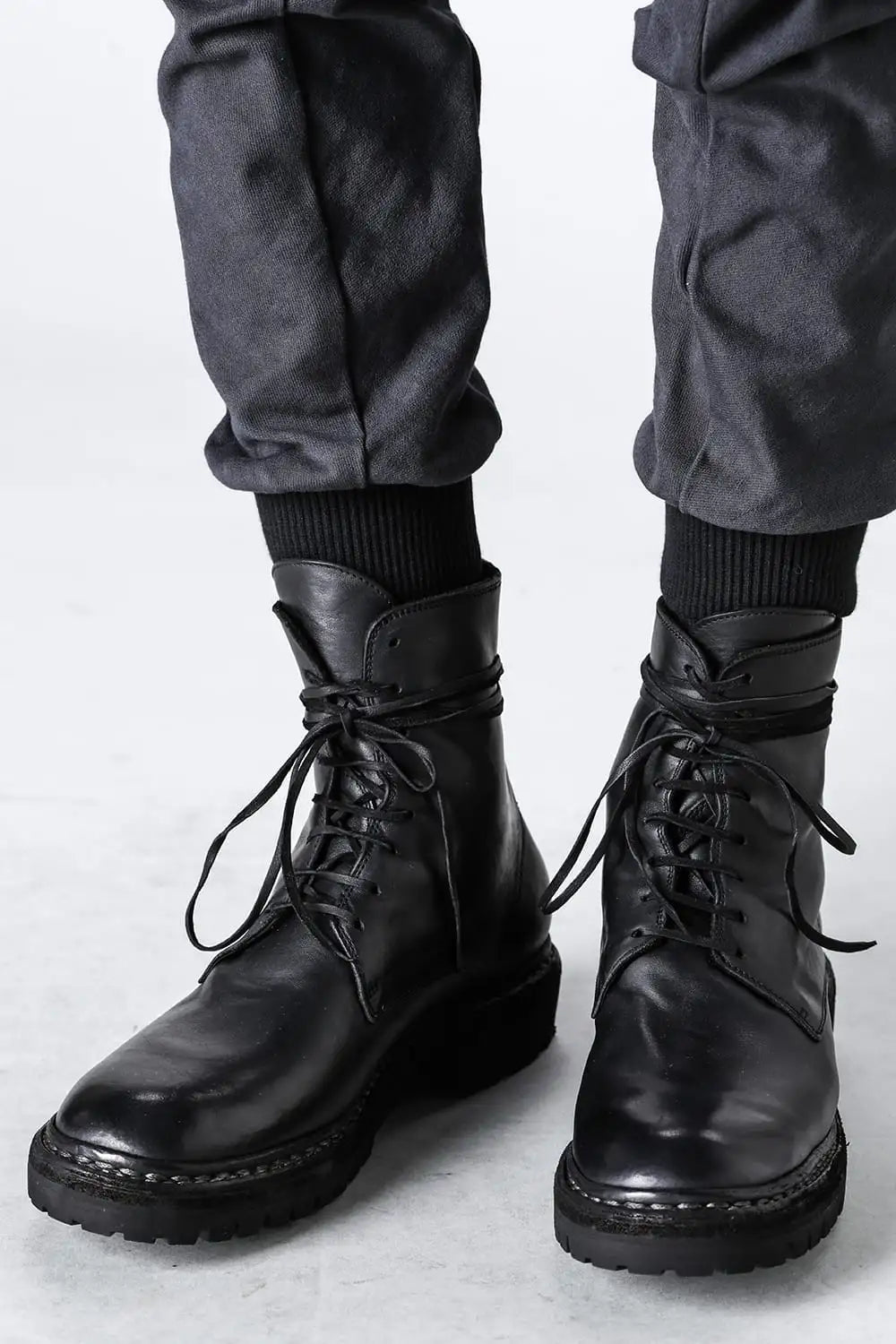 Norwegian welted Vibram-sole Back Zip Race Up Boots Horse Full Grain - 795BZV_N