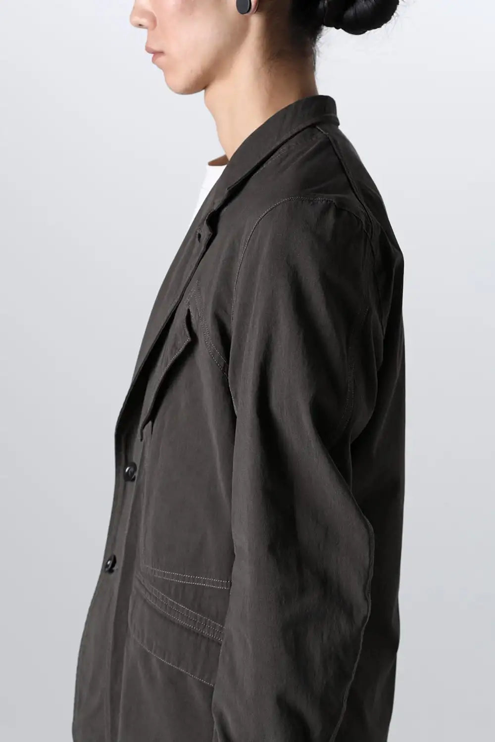 強撚ドライコットン ジャケット  オリーブドラブ