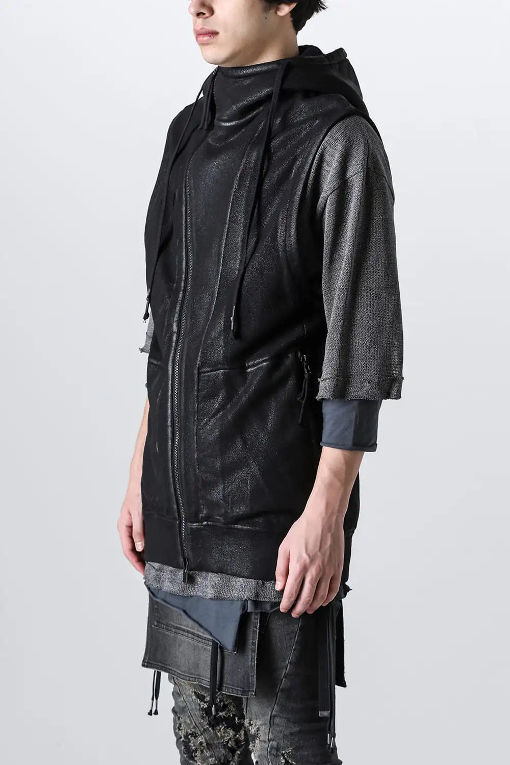 Untwisted Fleece-Line Coate Hooded Vest