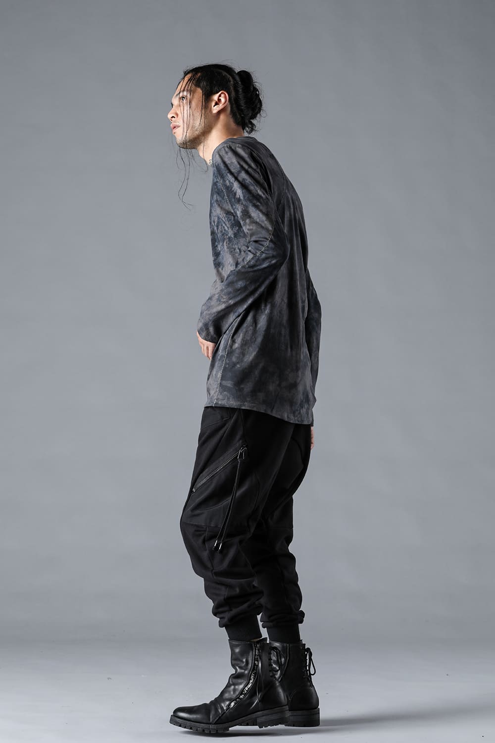 Untwisted Yarn Fleece-Lined Multi-Pocket Sarouel Jogger Pants