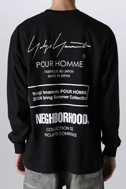 NEIGHBORHOOD x Yohji Yamamoto Print Long Sleeve T-Shirt Black