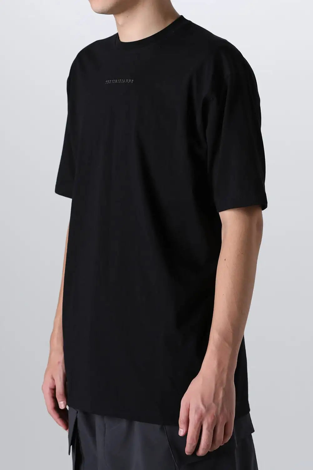 Cotton Jersey Embroidered S/S Tee Black