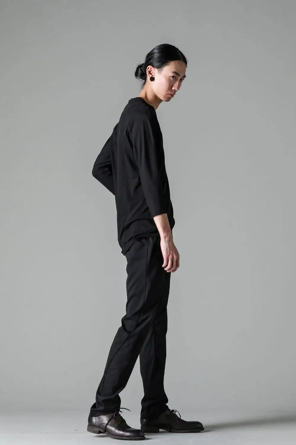 エイトクォータースリーブ ハイツイストジャージー Black