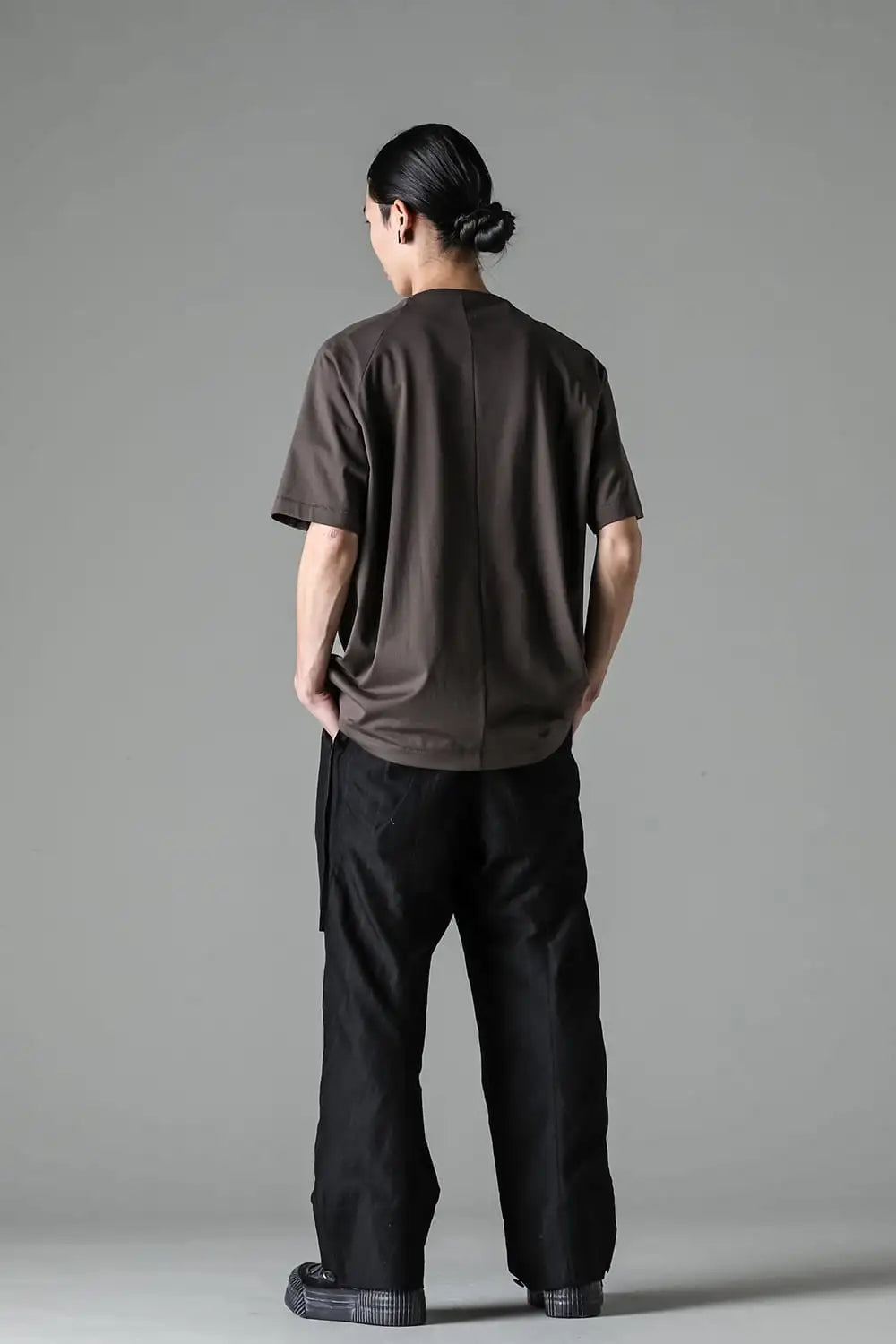 Cuffs baggy pant cotton / linen stripe