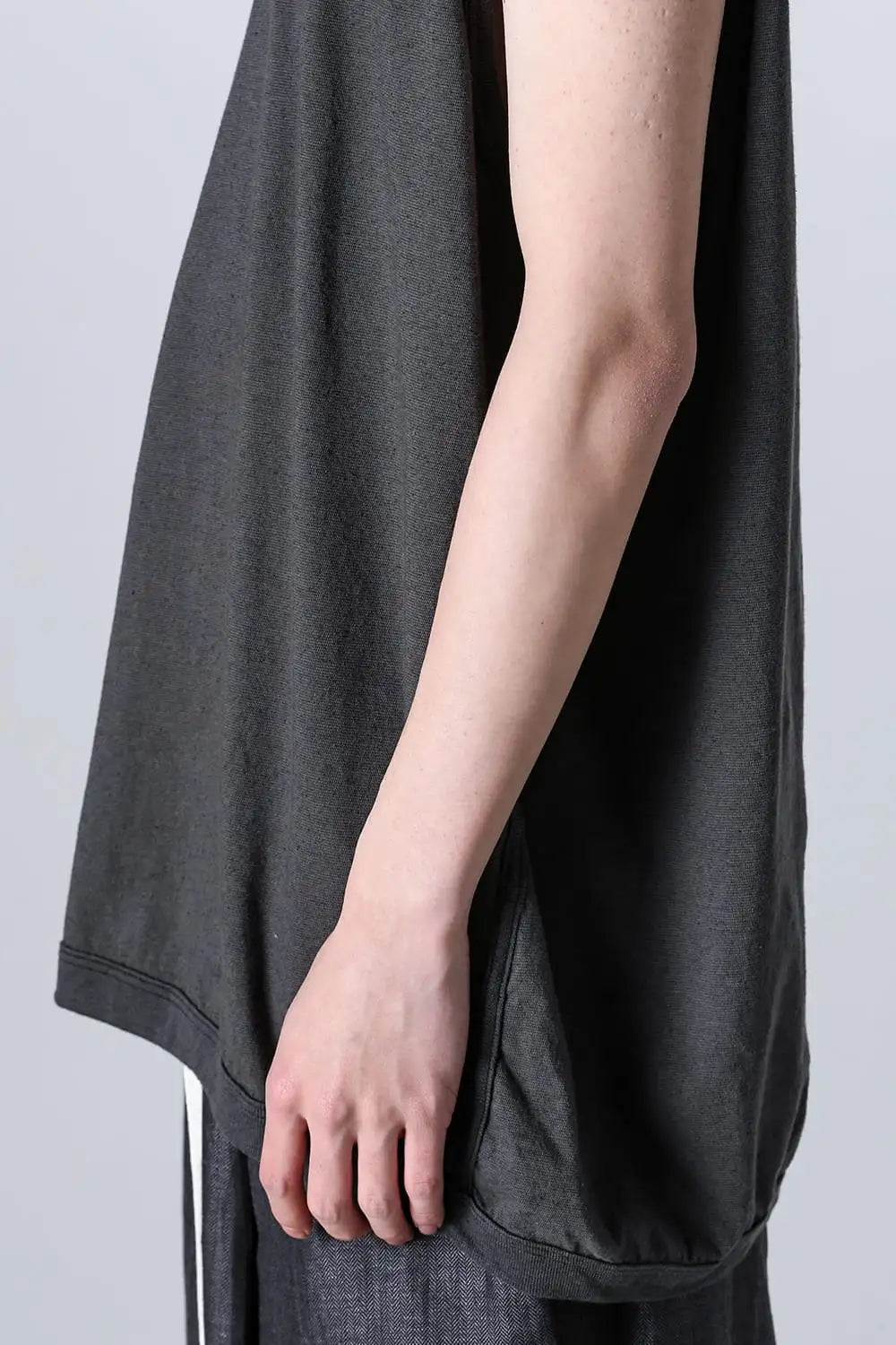 SLEEVELESS TEE Cotton Hemp Jersey BLACK