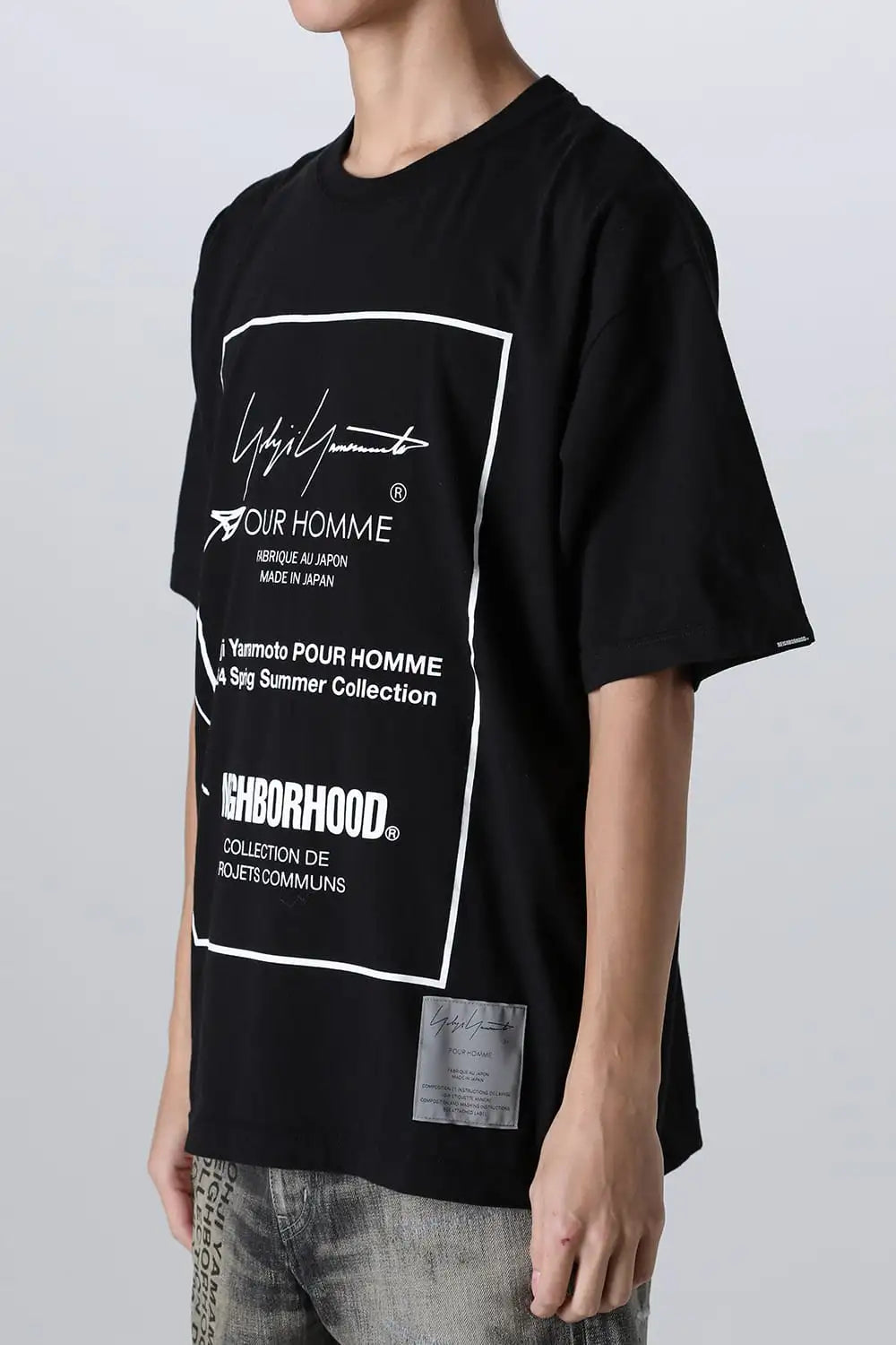 NEIGHBORHOOD x Yohji Yamamoto Print Short Sleeve T-Shirt Black