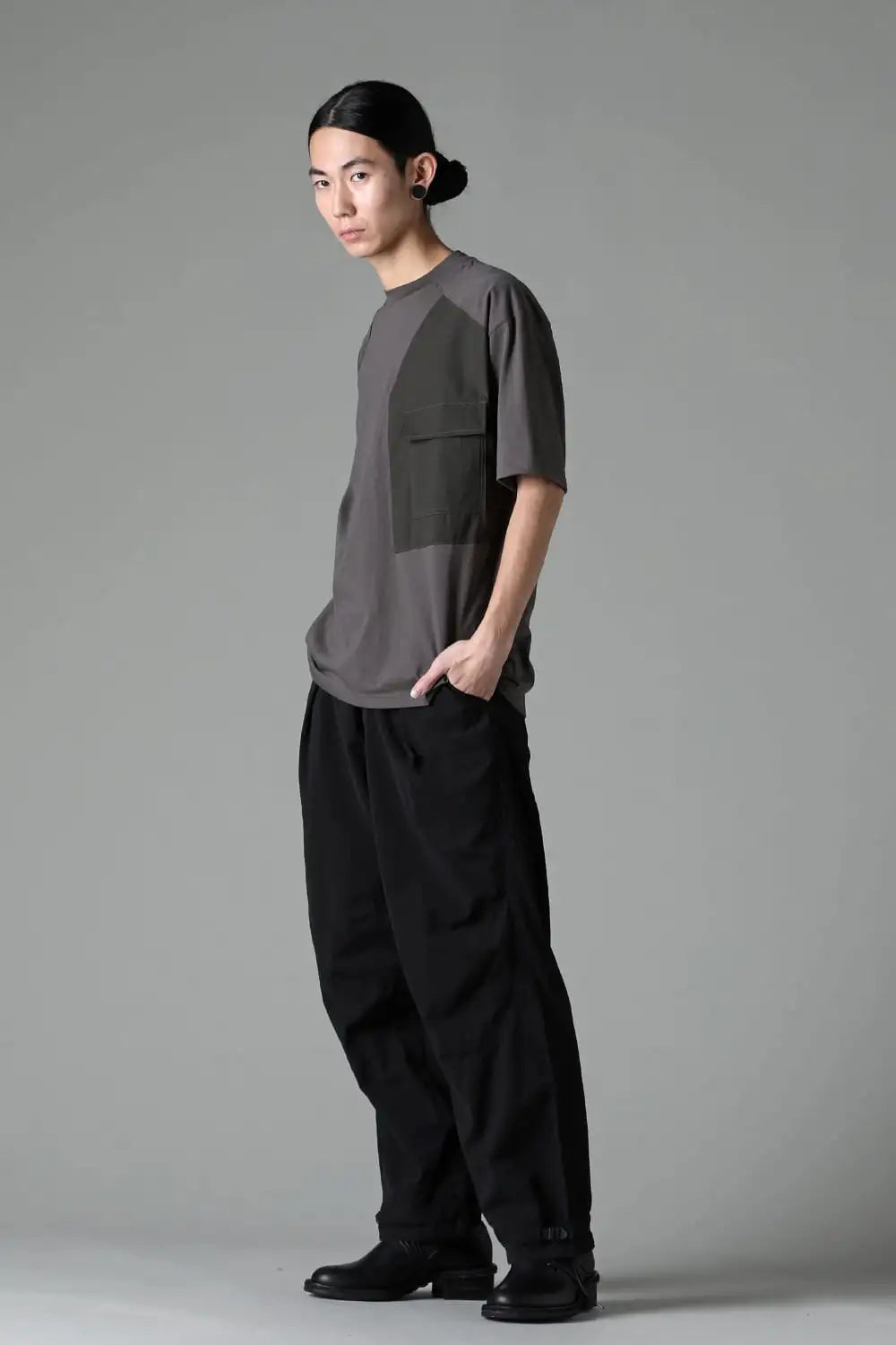 Cotton Jersey Pocket T-shirt  Gray