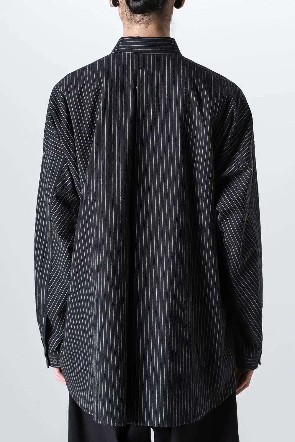 シャツ#100 コットンシーチング ブラックストライプ