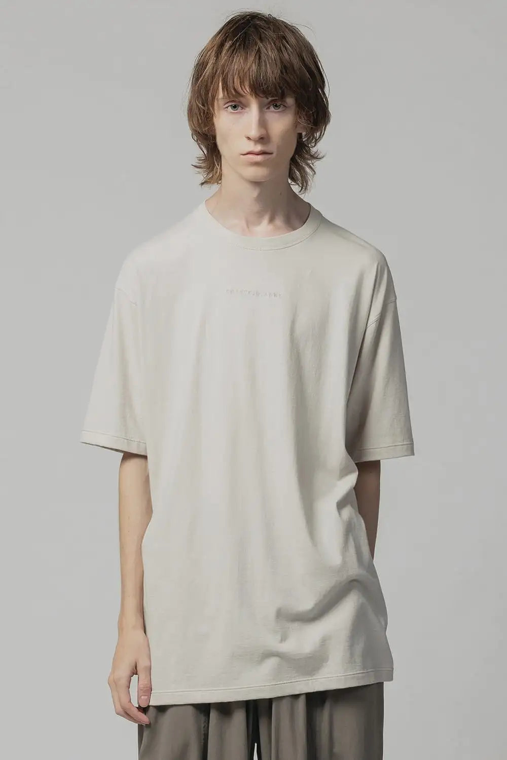 Cotton Jersey Embroidered S/S Tee L.Gray