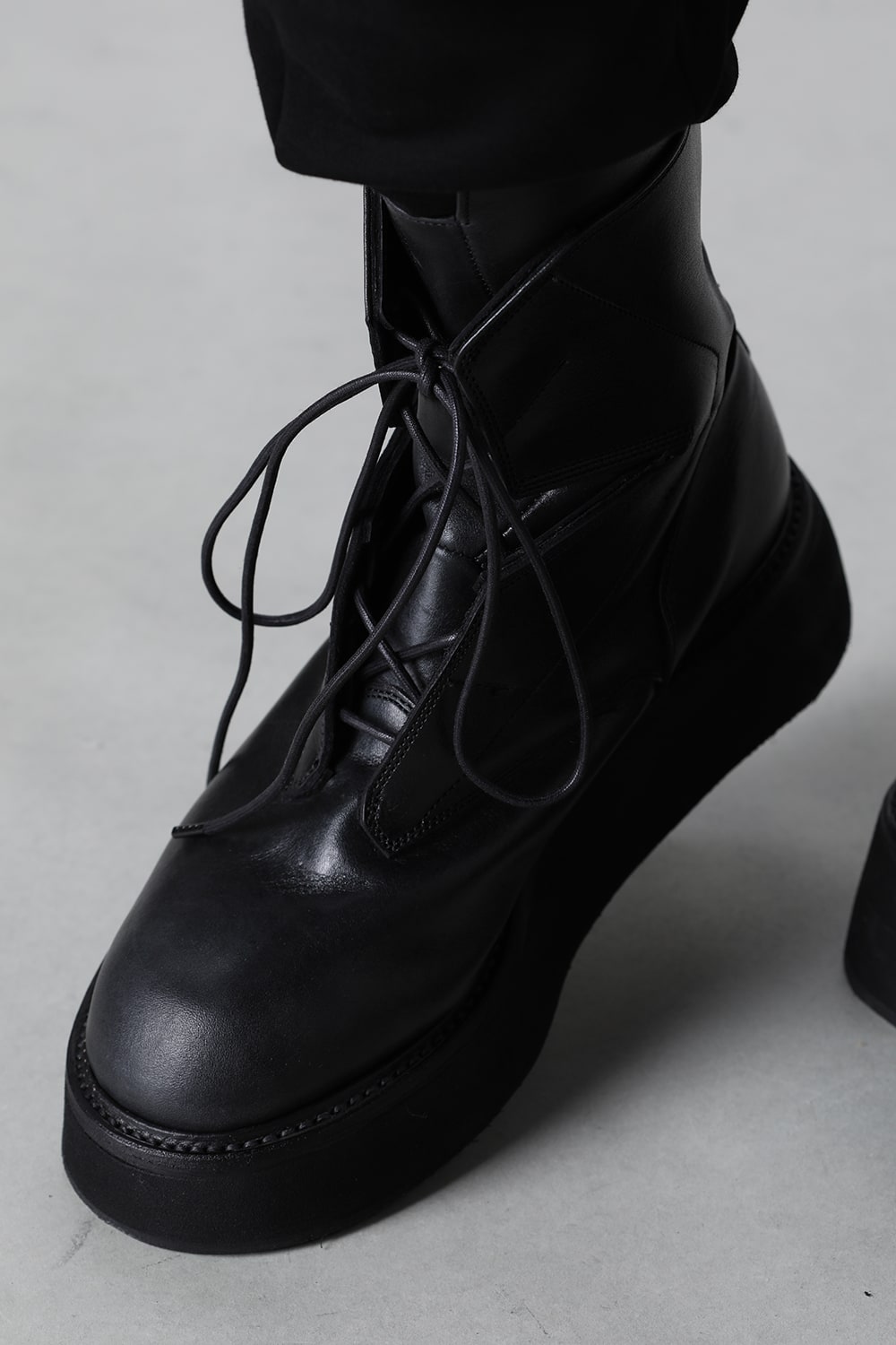 Cow Skin Lace Up Boots