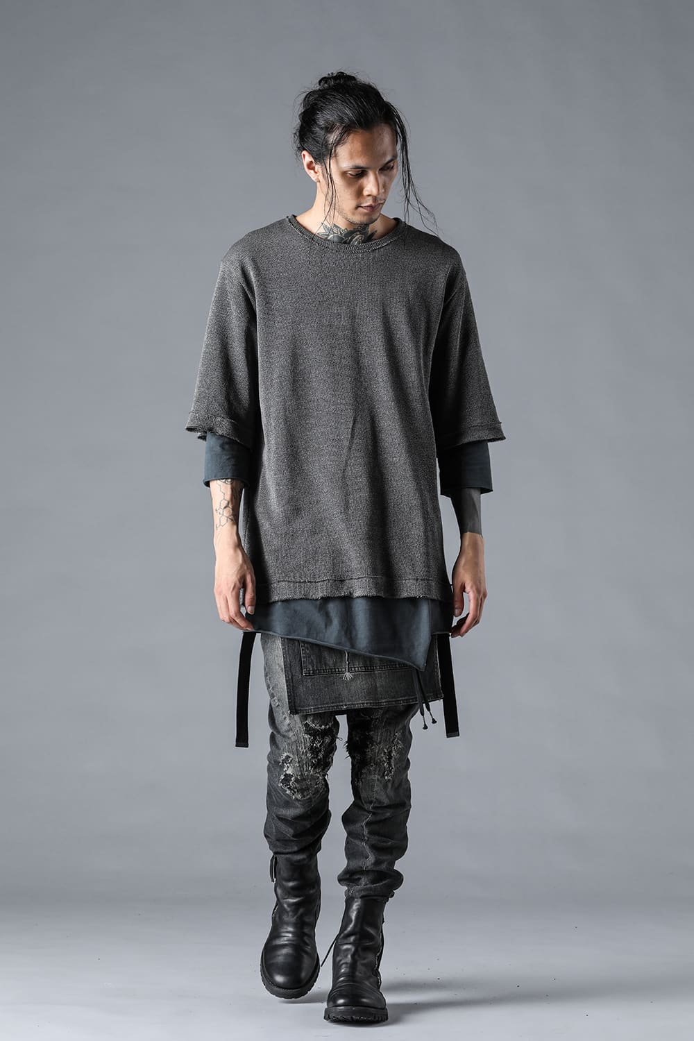 Washi x Rayon Knit Layered T-Shirt