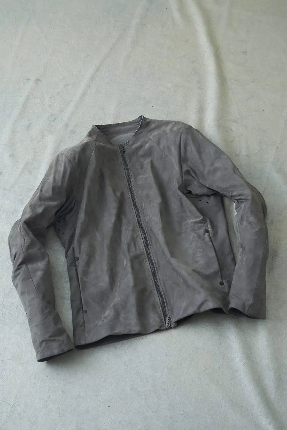 Jacket soft nubuck cow leather Slate Gray