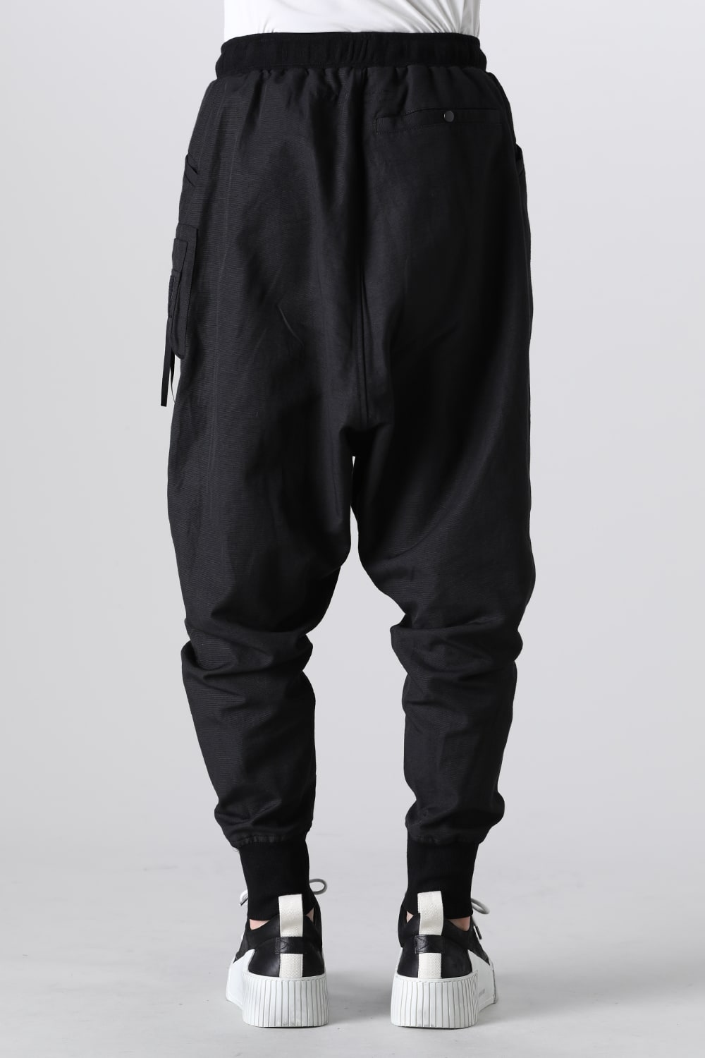 Nylon/Cotton Grosgrain Sarrouel Pants Black