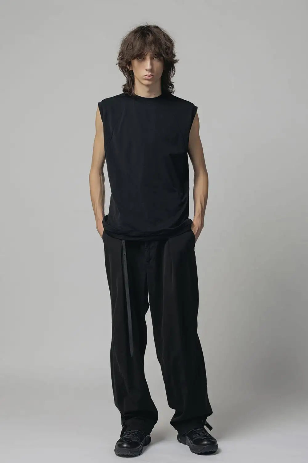 Dry Cotton Wide Trousers  Black