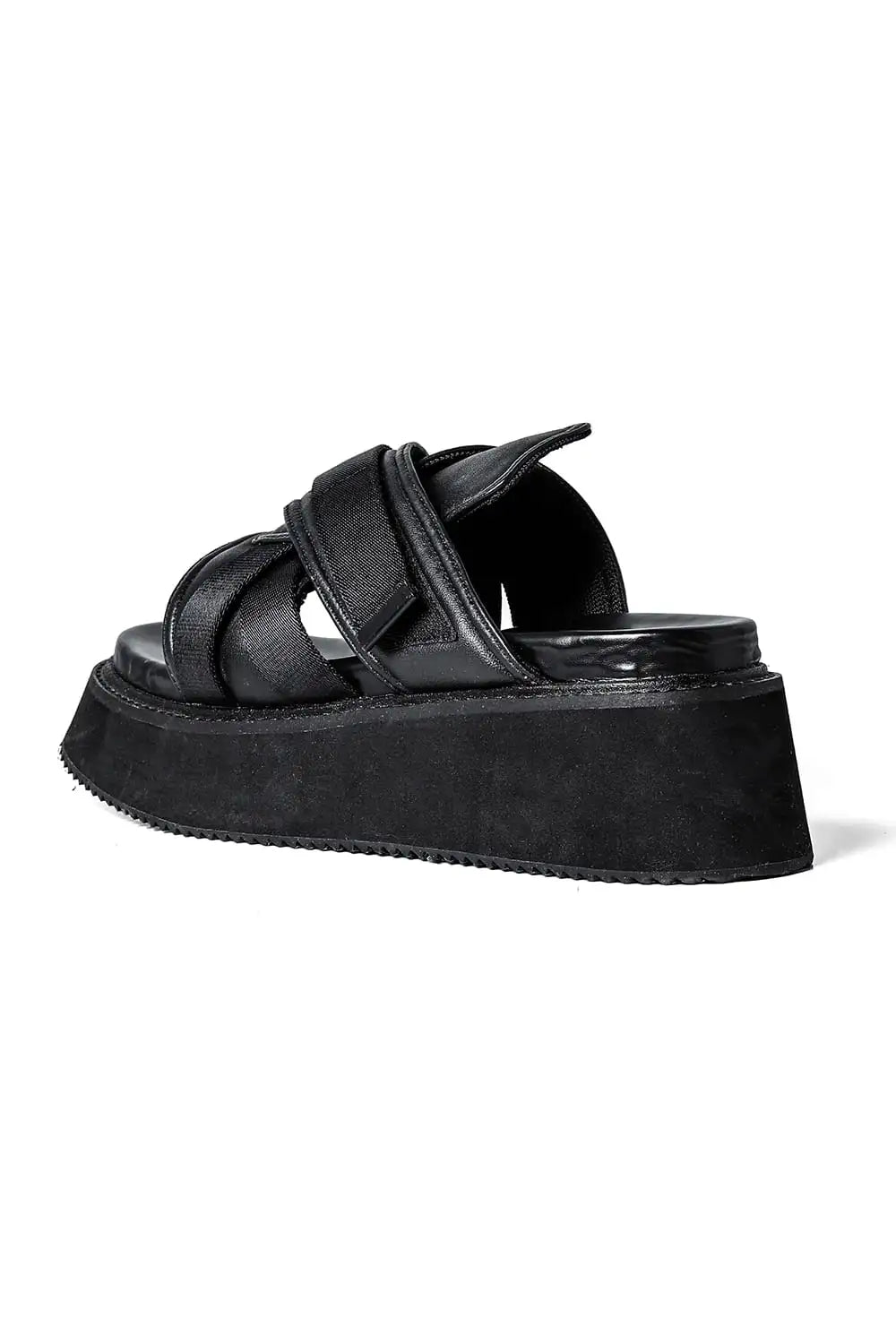 Coated Goat Suede Velcro Sandal