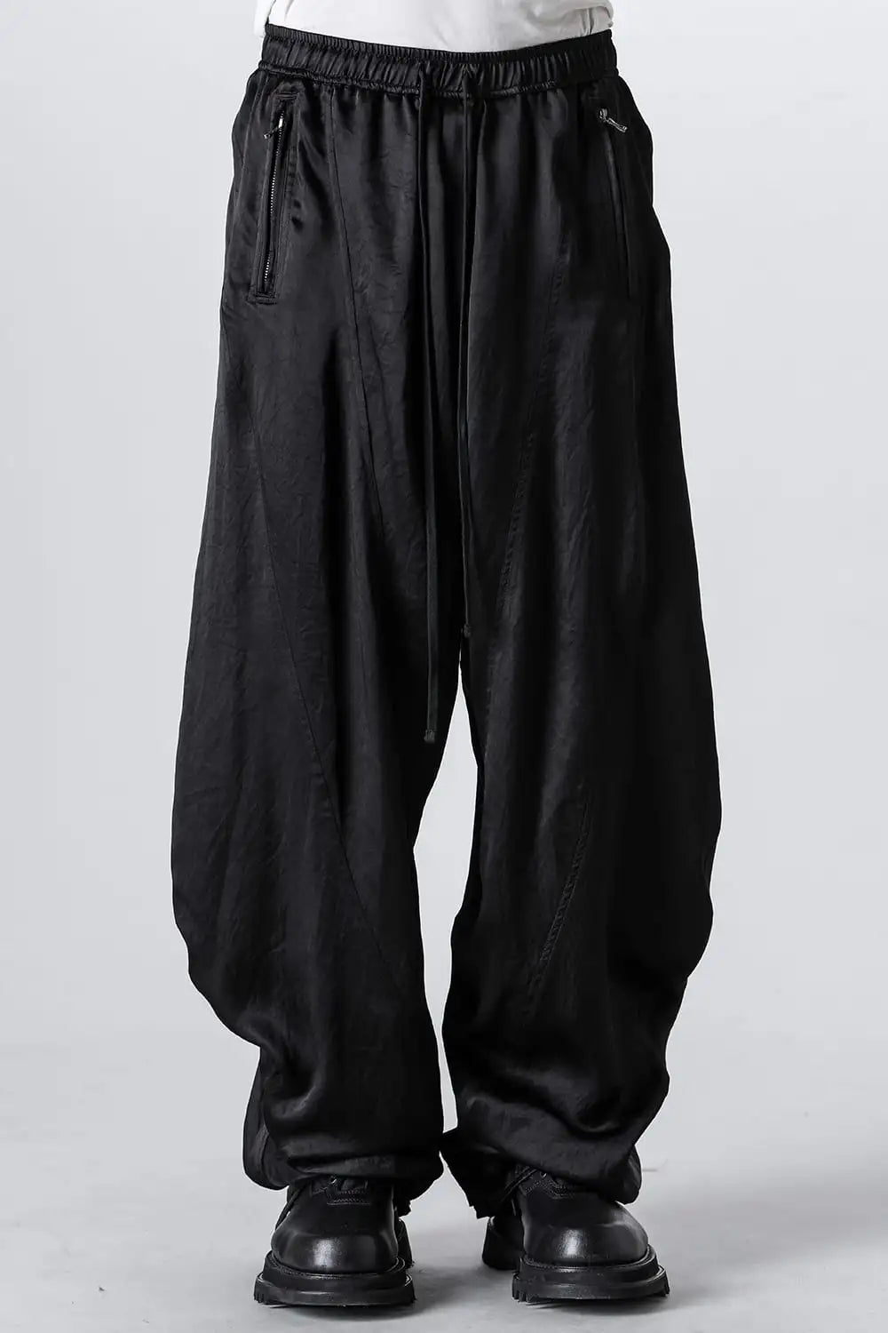 Acetate Vintage Satin Twisted Wide Pants