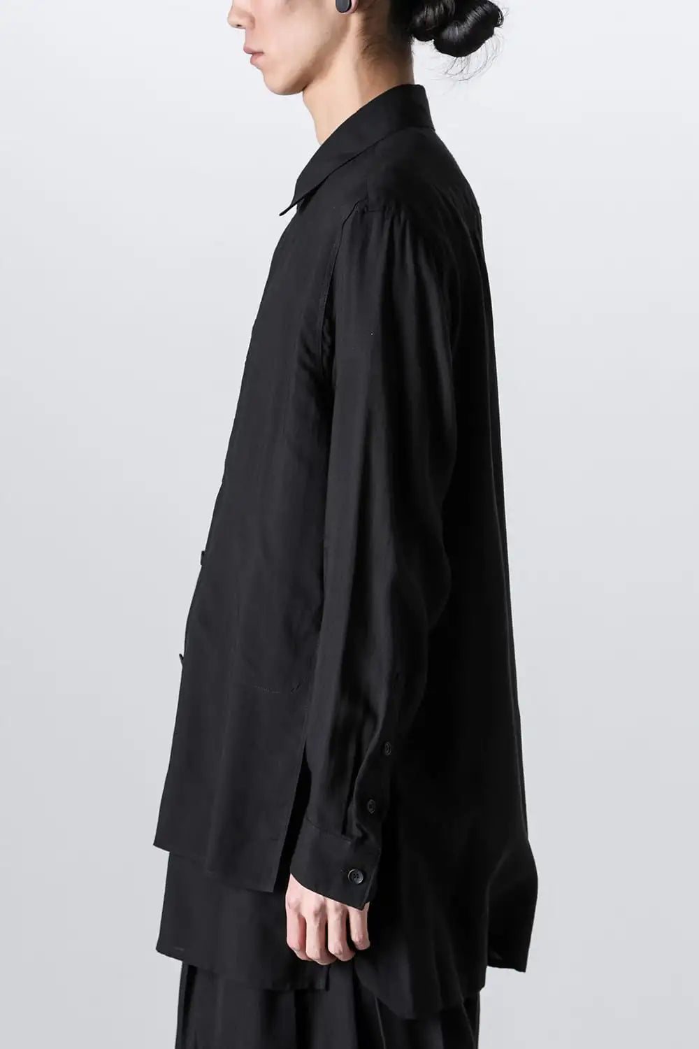 Same Color Stitch Pocket Blouse