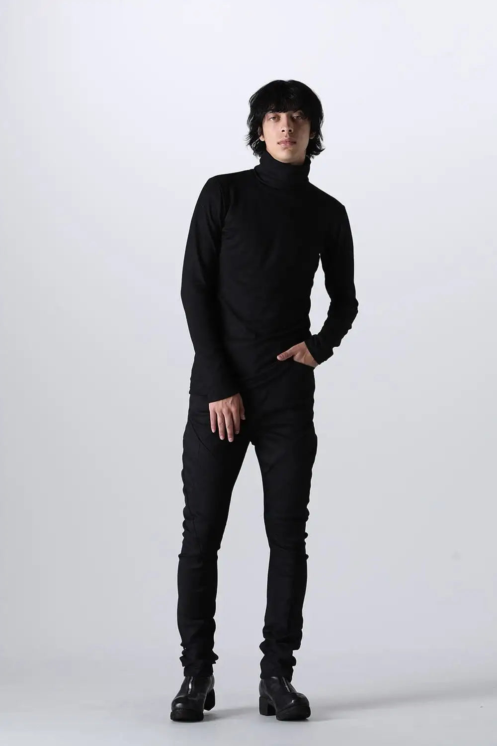 Washable Wool Turtle Neck Black