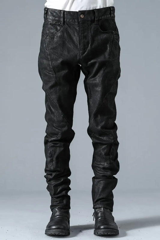 Product Coated Stretch Denim Overlock Twist Curve Slim Pants