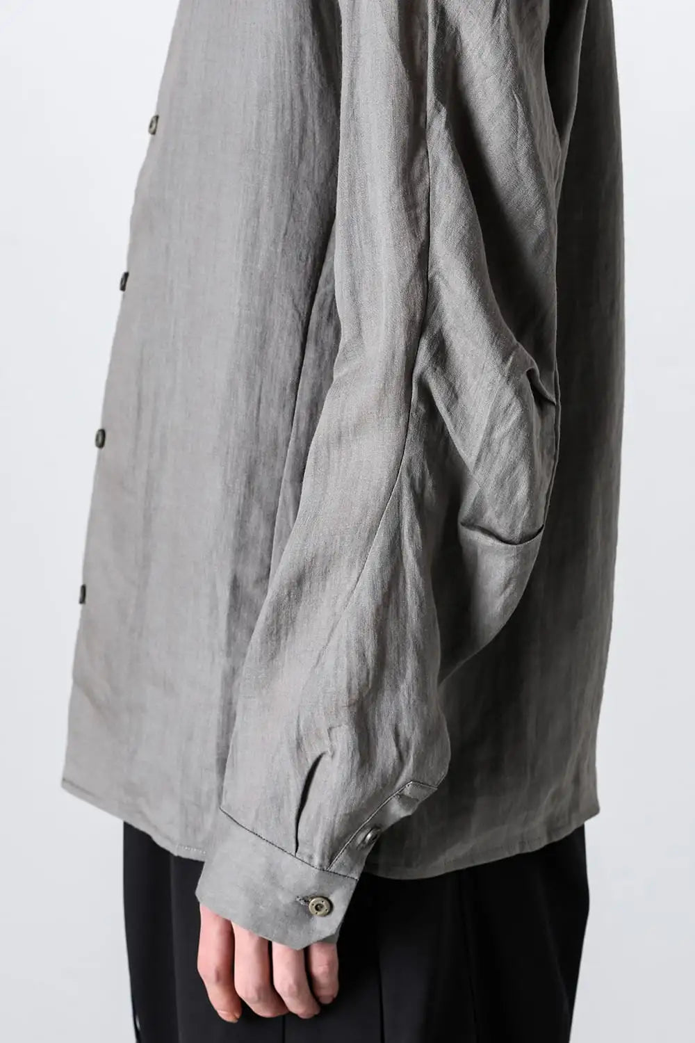 Shirt loose fit ramie Light Gray