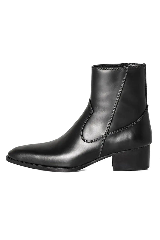 Kip Skin Heel Boots 1.8inch
