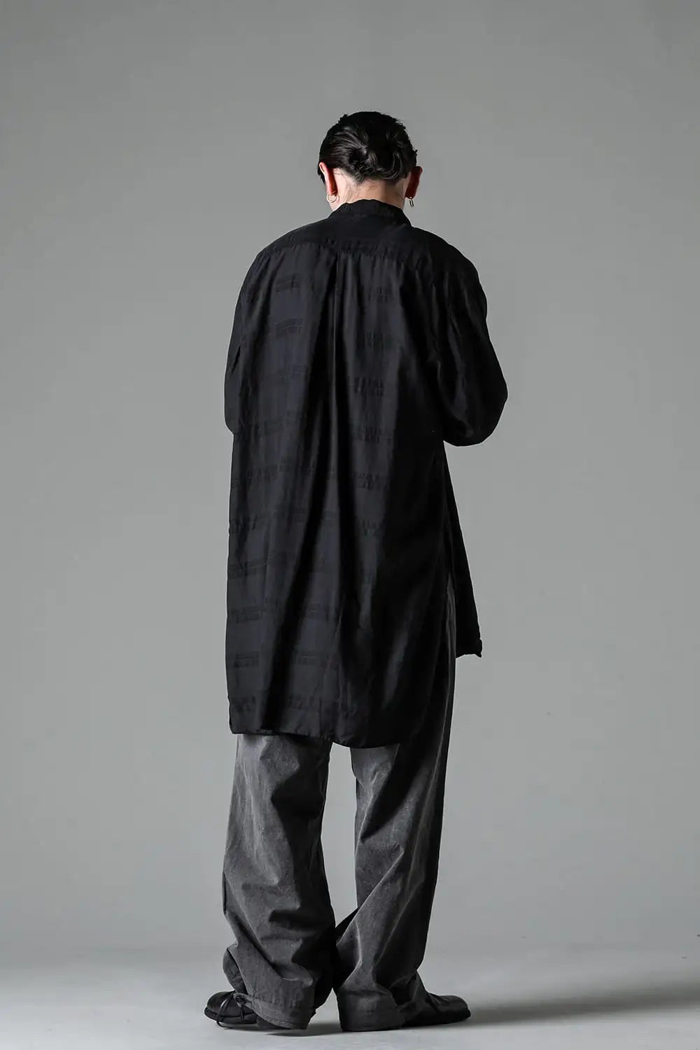 Side Tucked Wide Straight Trousers Sumi Black