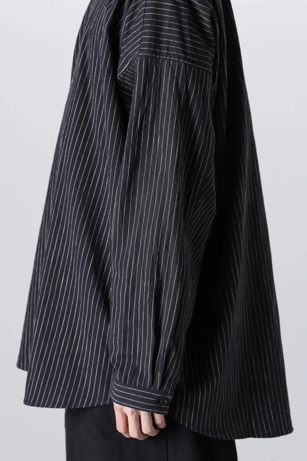 シャツ#100 コットンシーチング ブラックストライプ