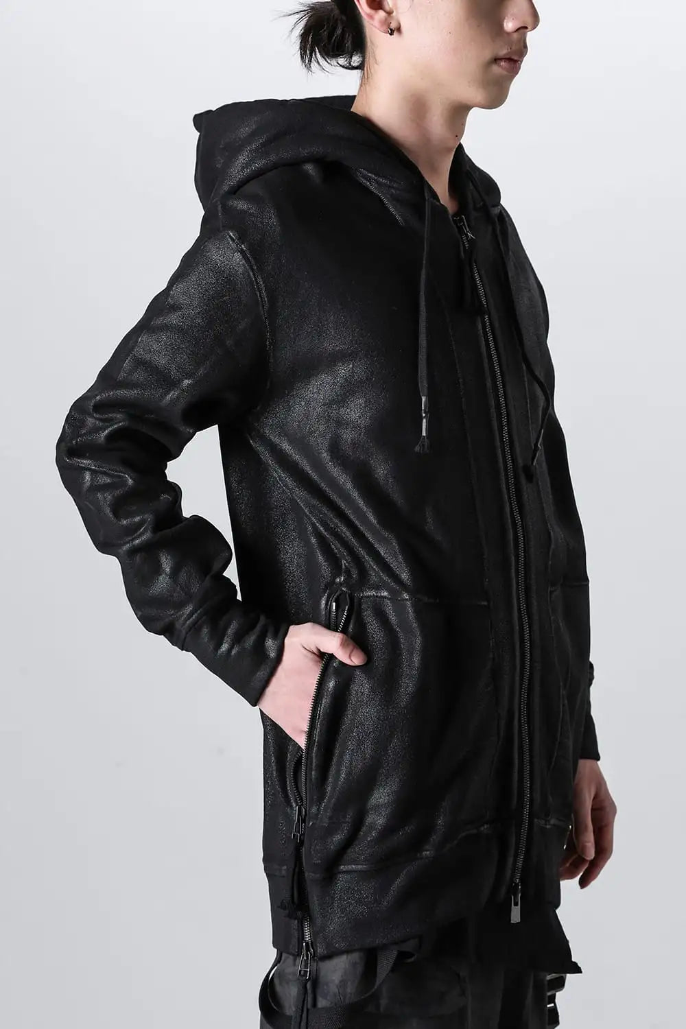 Untwisted Fleece-Lined Coating Hooded Jacket