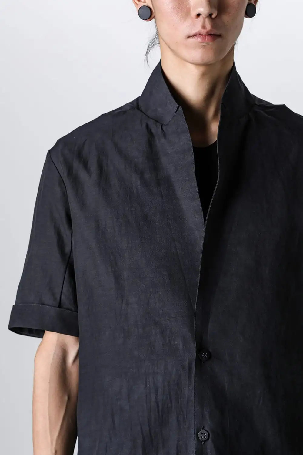 Uneven Dyed Linen x Rayon Tailored Shirt JKT