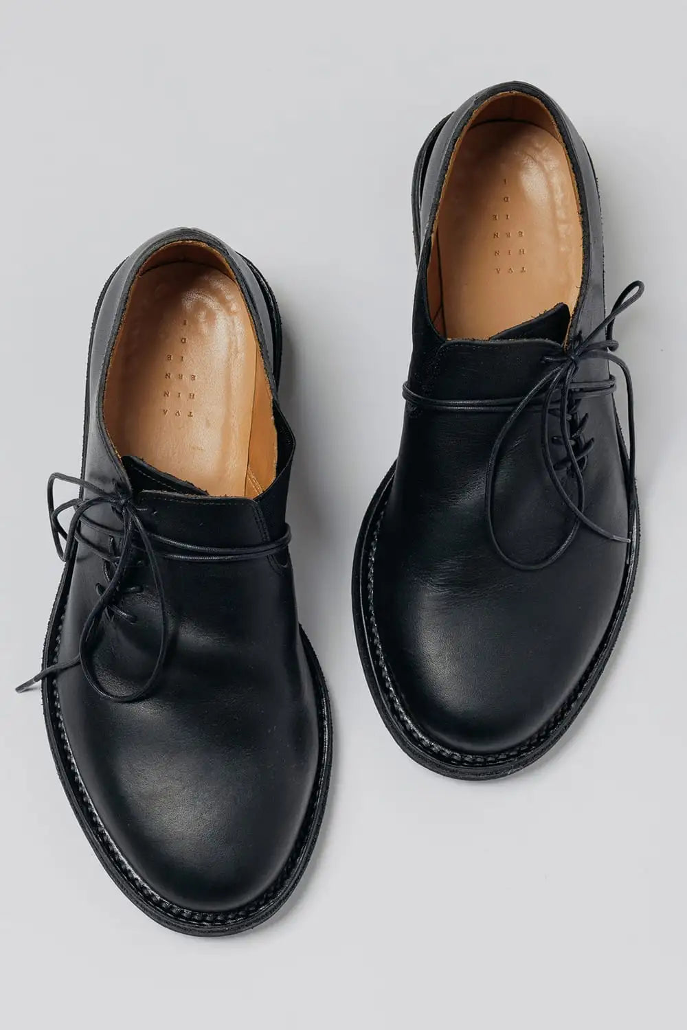 Diagonal Lace-up Derby Shoes  Black