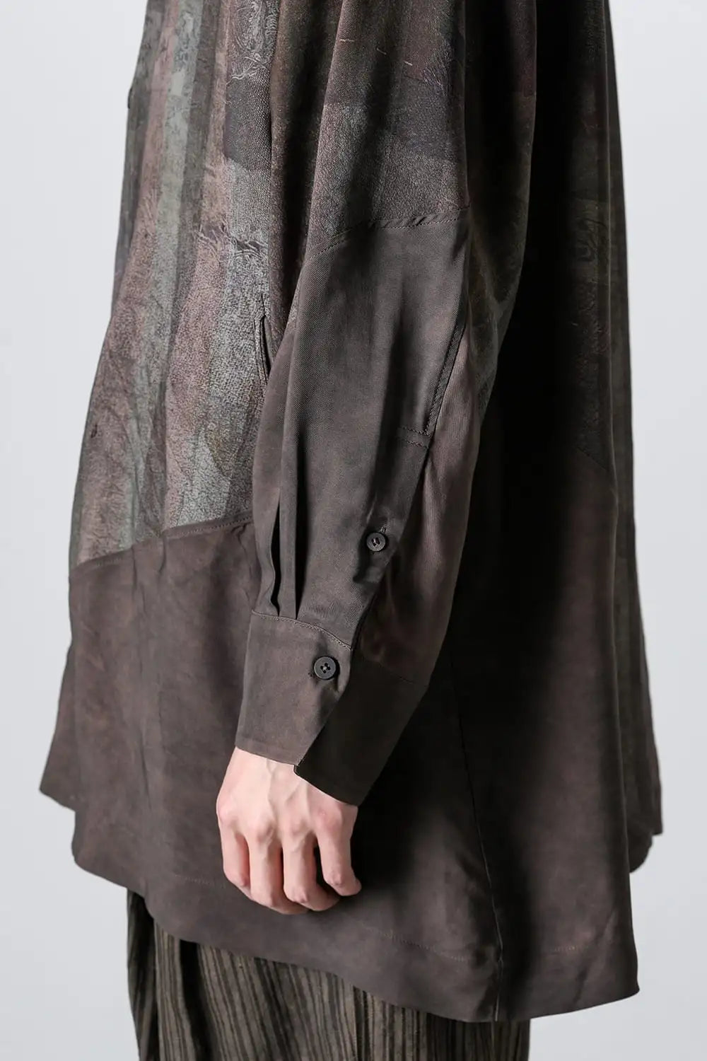 Spiral Printing Oversized Long Shirt