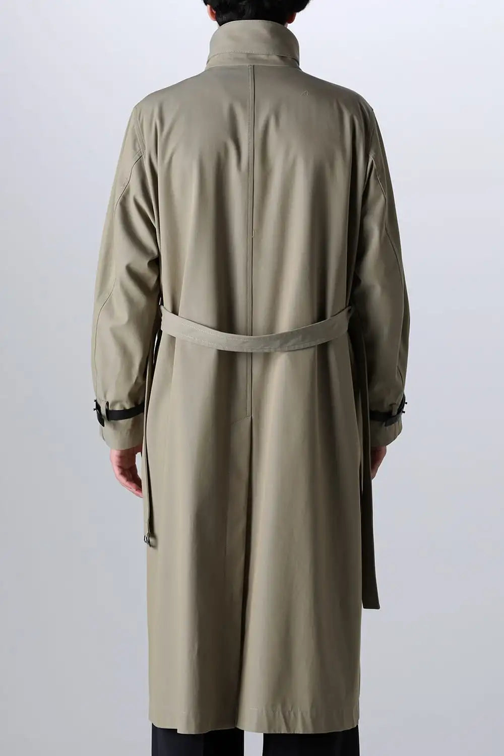 Stand Collar Coat With Leather Strap