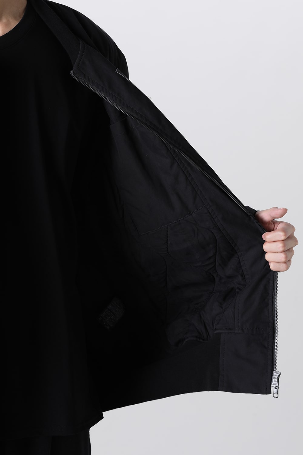 Oversized Bomber Jacket w/Printed Patches