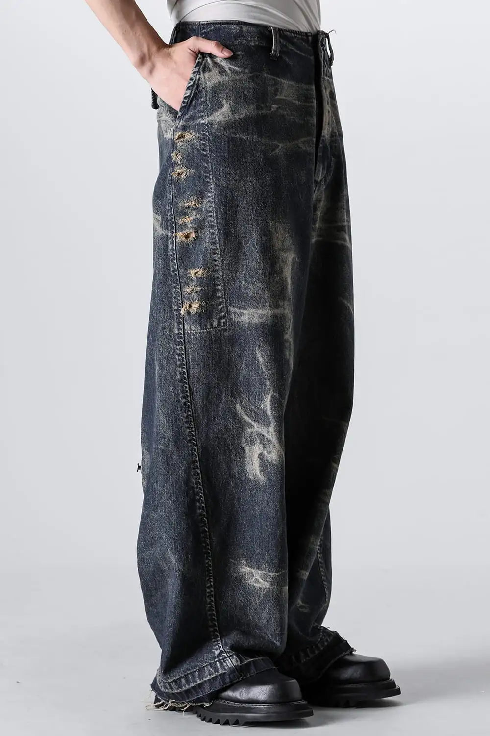 10oz Breach Wide Denim Pants Indigo