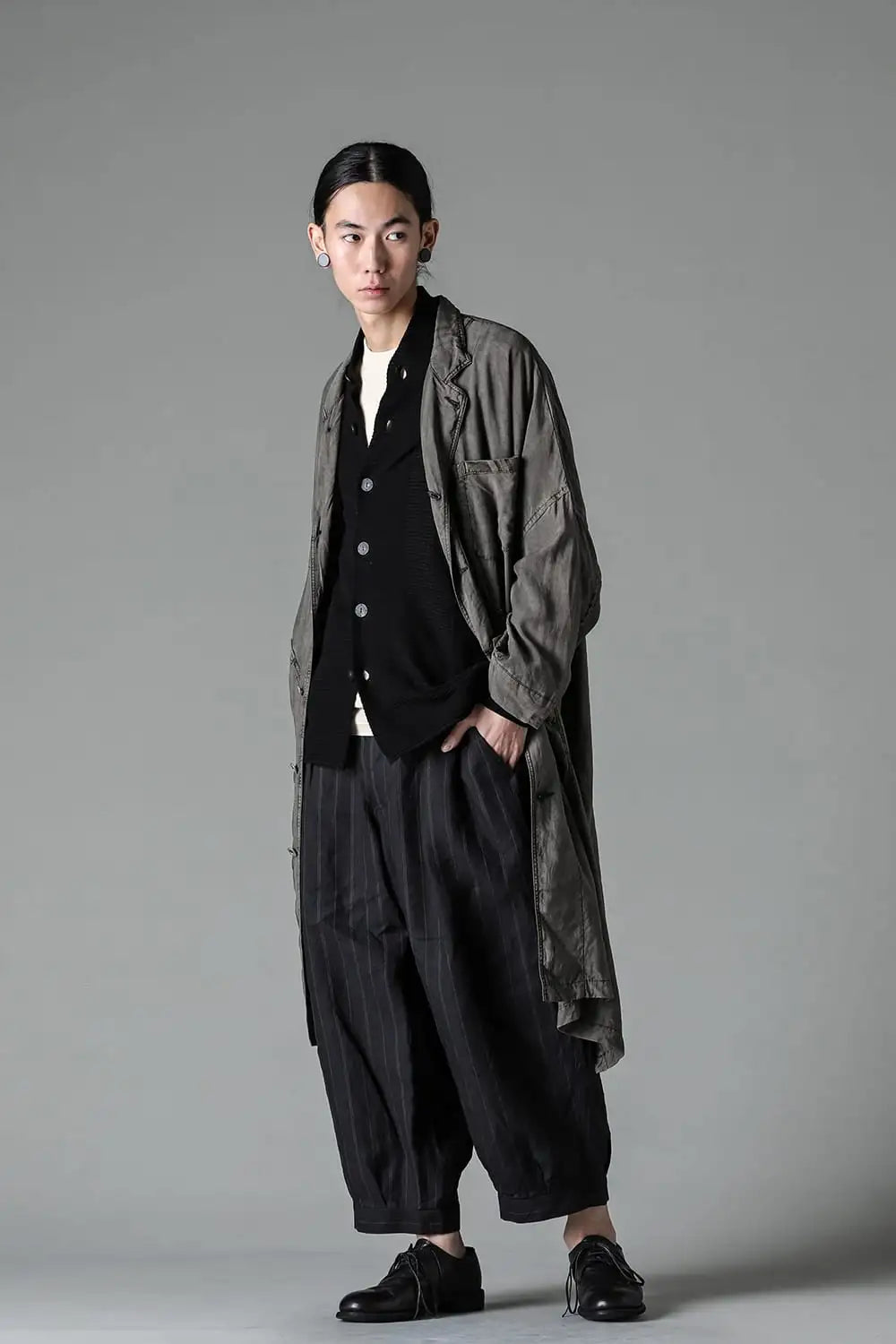 Knit cardigan cotton / linen / silk Black