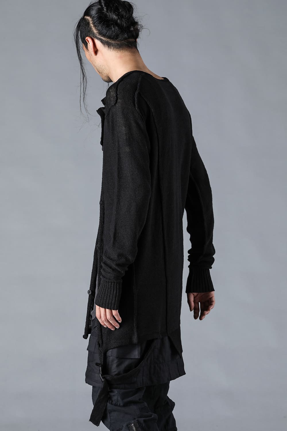 リネンニットWオープンカーディガン