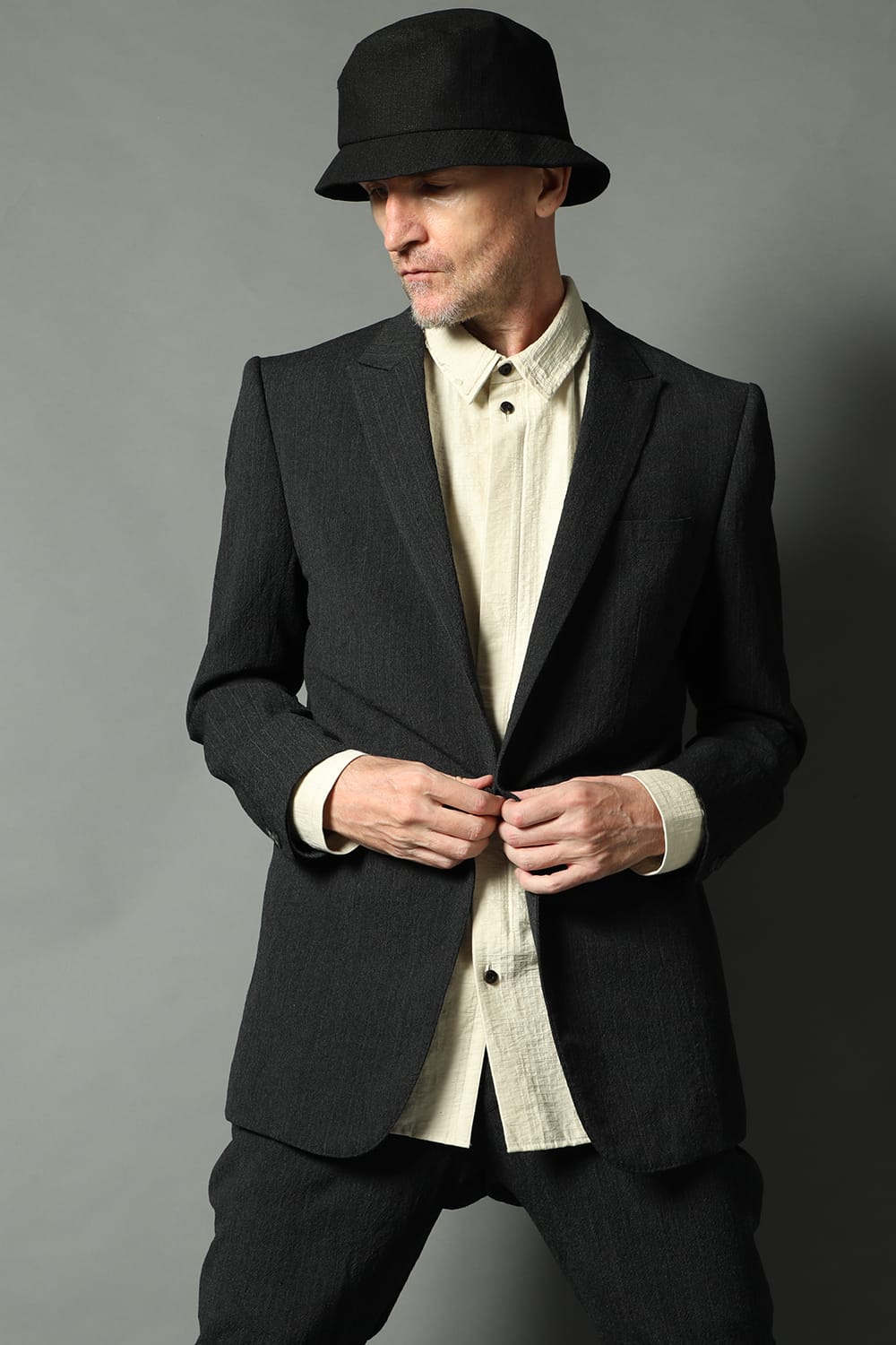 Tailored jacket shrink wool stripe