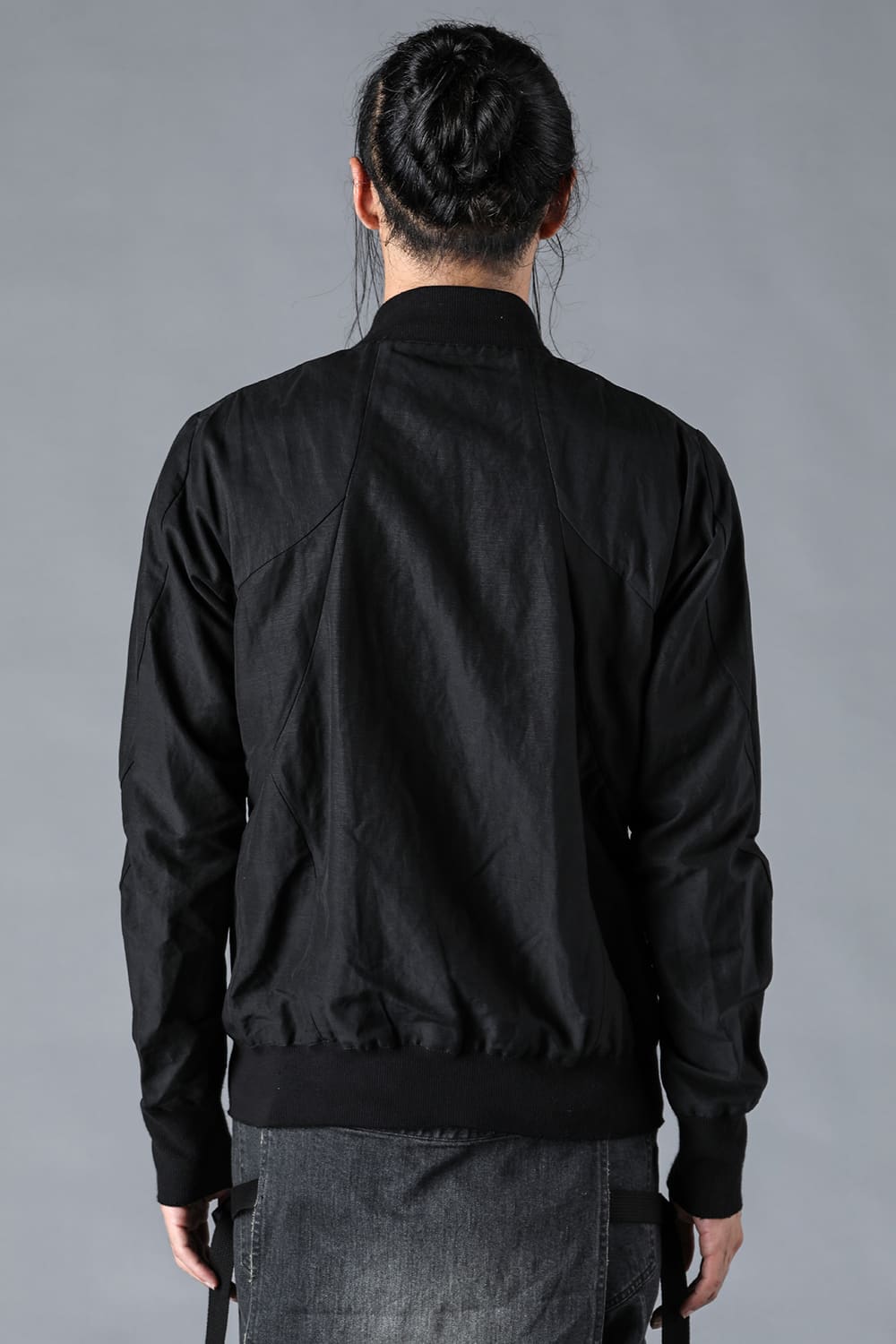 Salt-Shrunk Washed Dobby Border Bomber Jacket