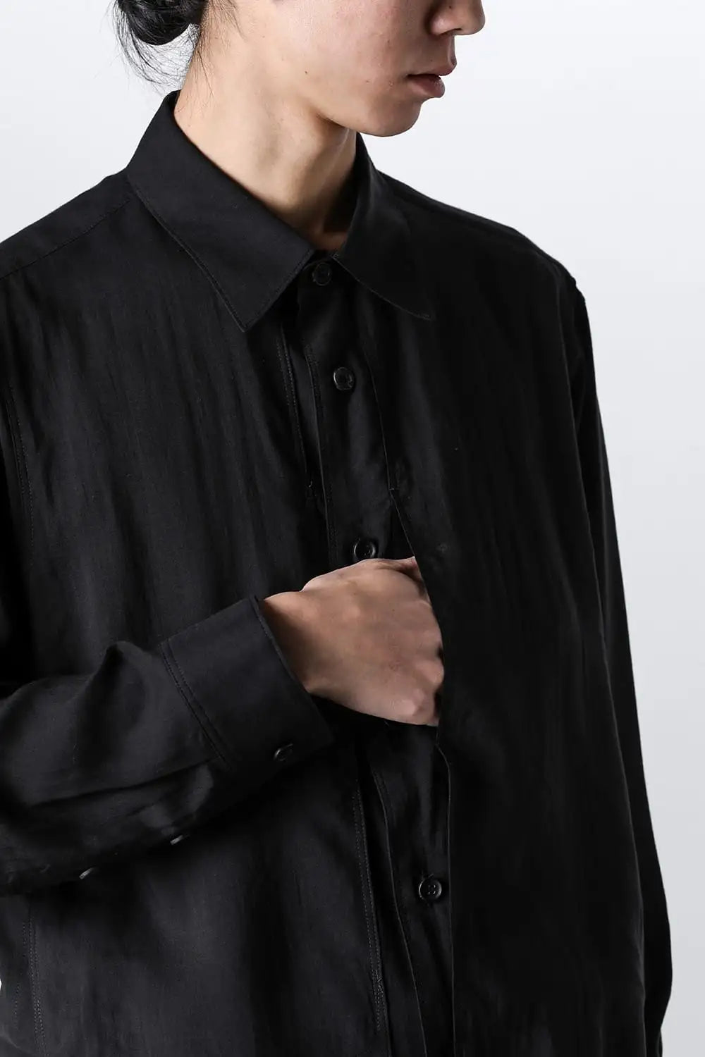 Same Color Stitch Pocket Blouse