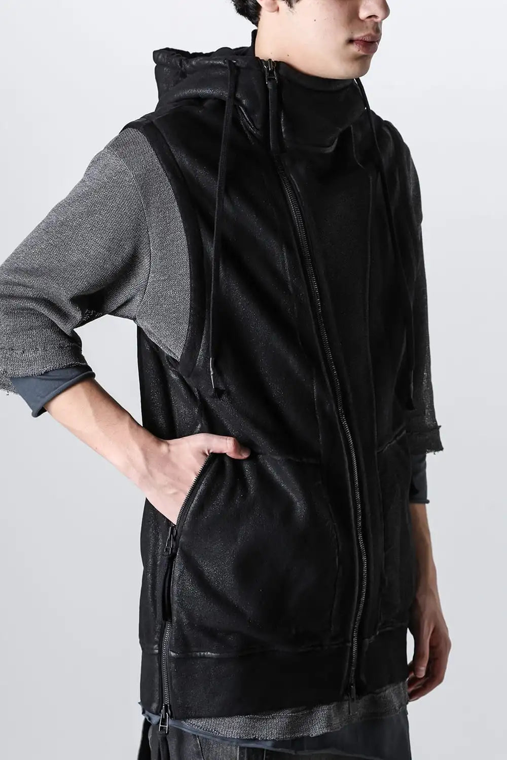 Untwisted Fleece-Line Coate Hooded Vest