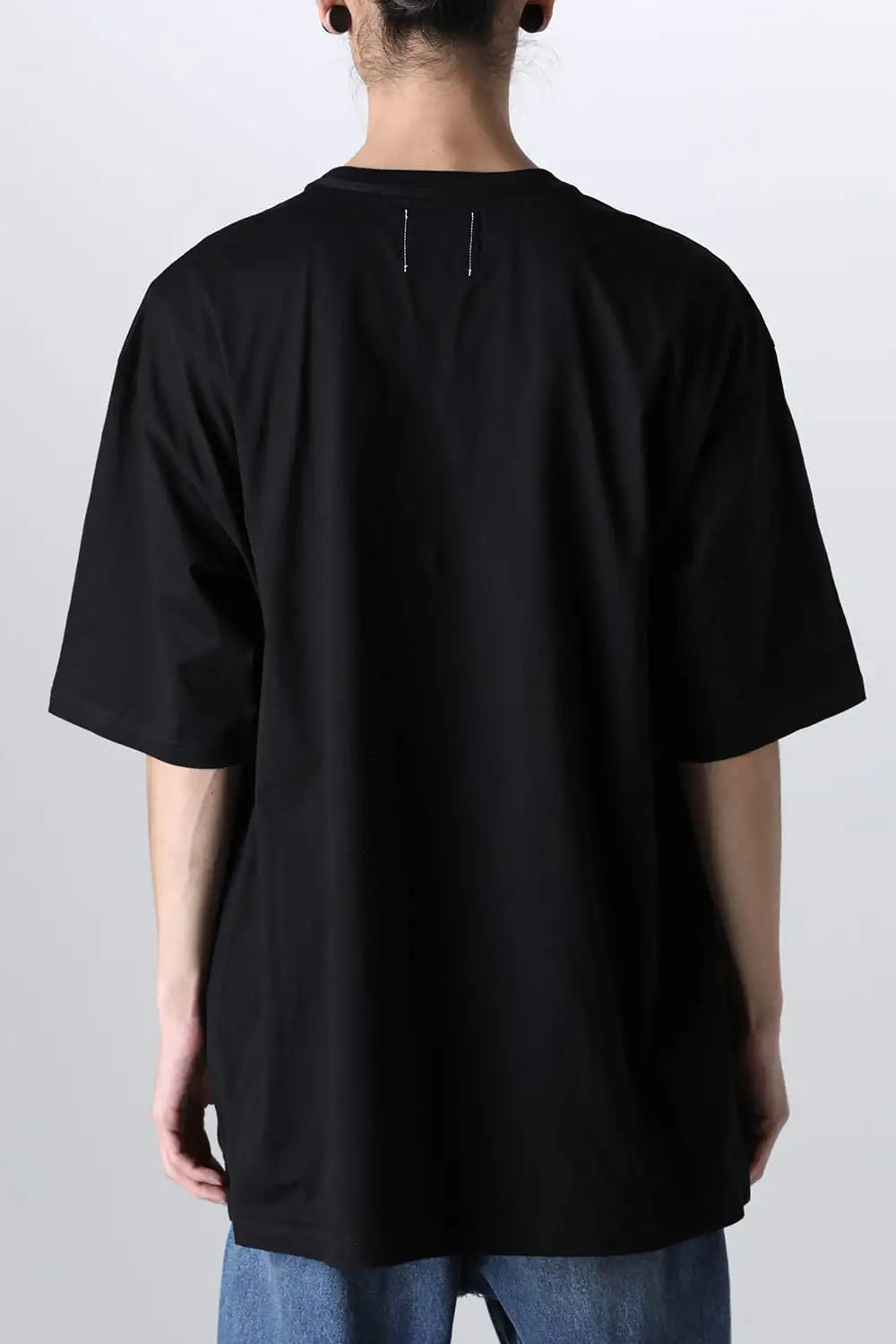 Sロゴアンドボーンエムブレム(オーバーサイズショートスリーブポケットティー) Black