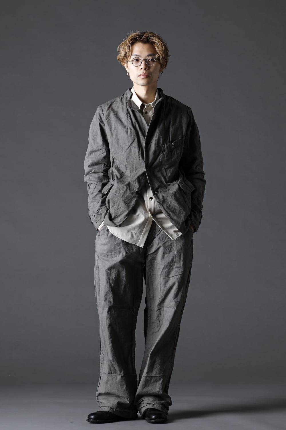 farmers trousers wide silhouette-Bark dye