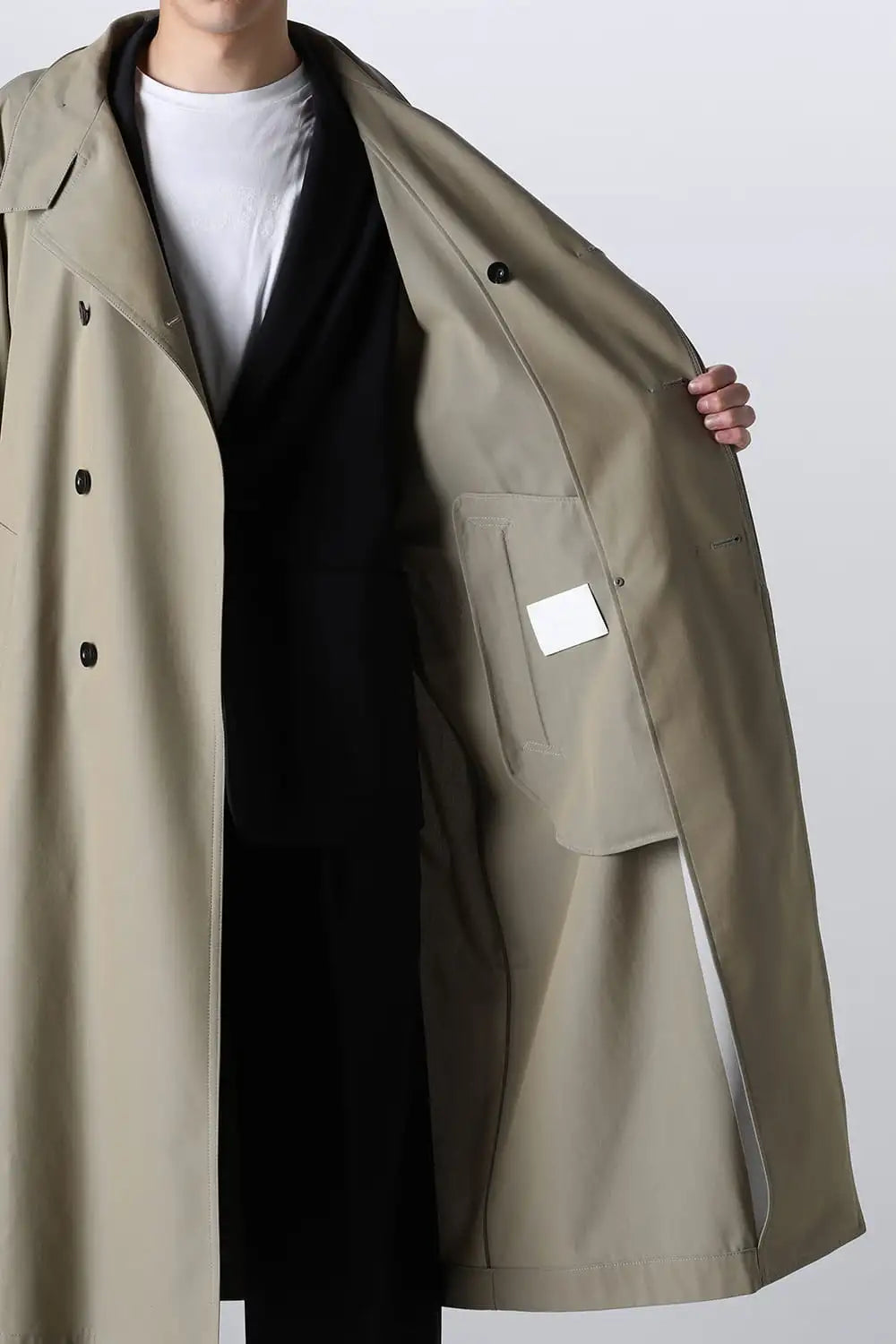 Stand Collar Coat With Leather Strap