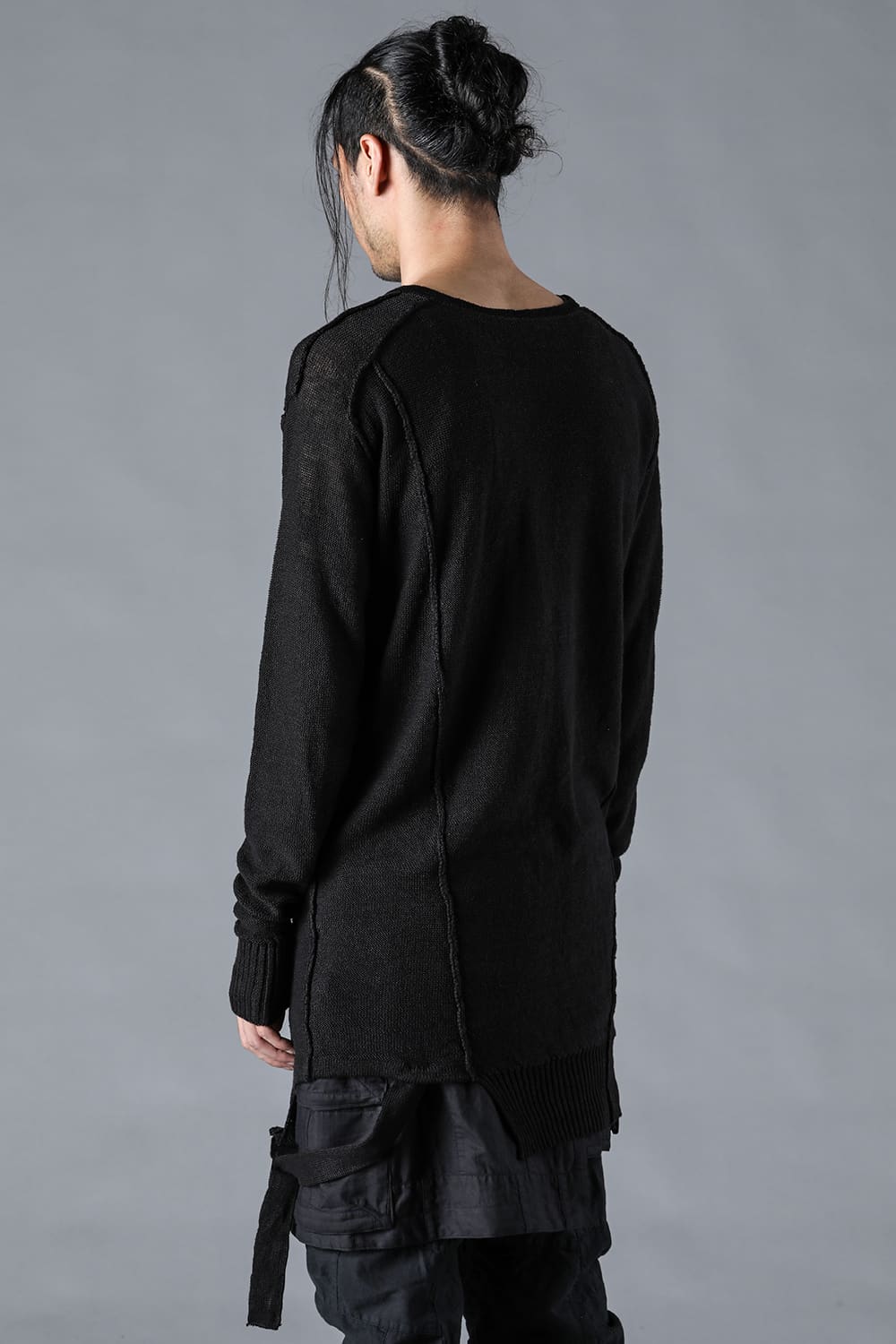 リネンニットWオープンカーディガン