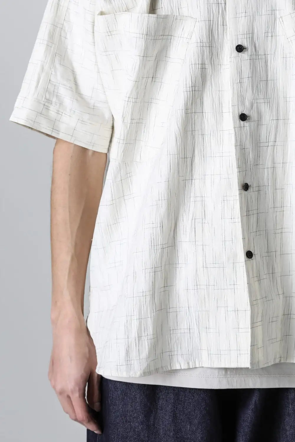 SHORT SLEEVE SHIRT	Fine Kasuri Shirting OFF